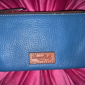 Dooney & Bourke Blue Pebbled Leather Wristlet